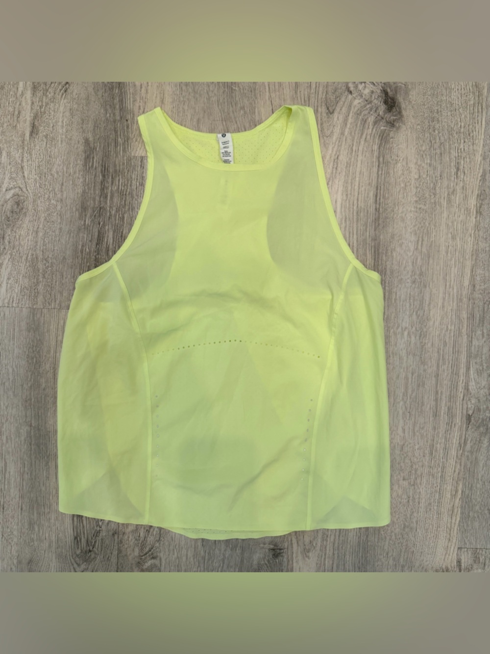 Lululemon Neon Yellow Tank Top Mesh Back Size 4 Athletic‎